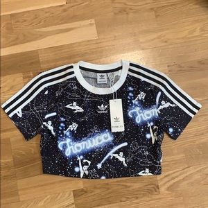 Adidas Fiorucci Graphic Crop T Shirt Sz Small NWT